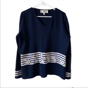 St. John Sport Sailor Nautical Sweater